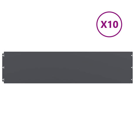 Vidaxl gazonranden 10 st 25x103 cm koudgewalst staal antraciet