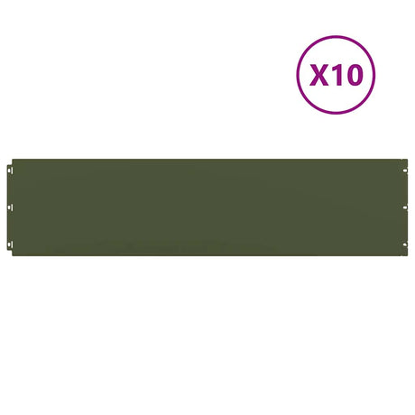 Vidaxl gazonranden 10 st 25x103 cm koudgewalst staal olijfgroen