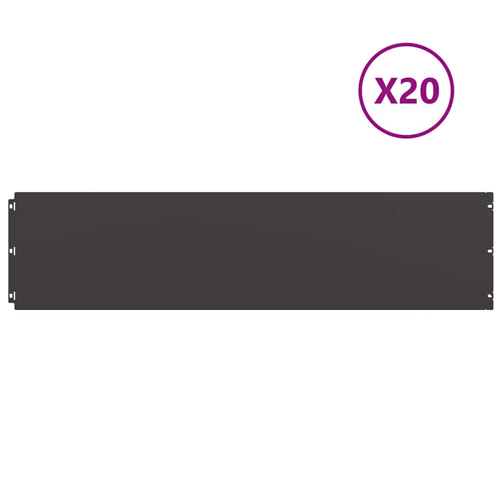 Vidaxl gazonranden 20 st 25x103 cm koudgewalst staal zwart