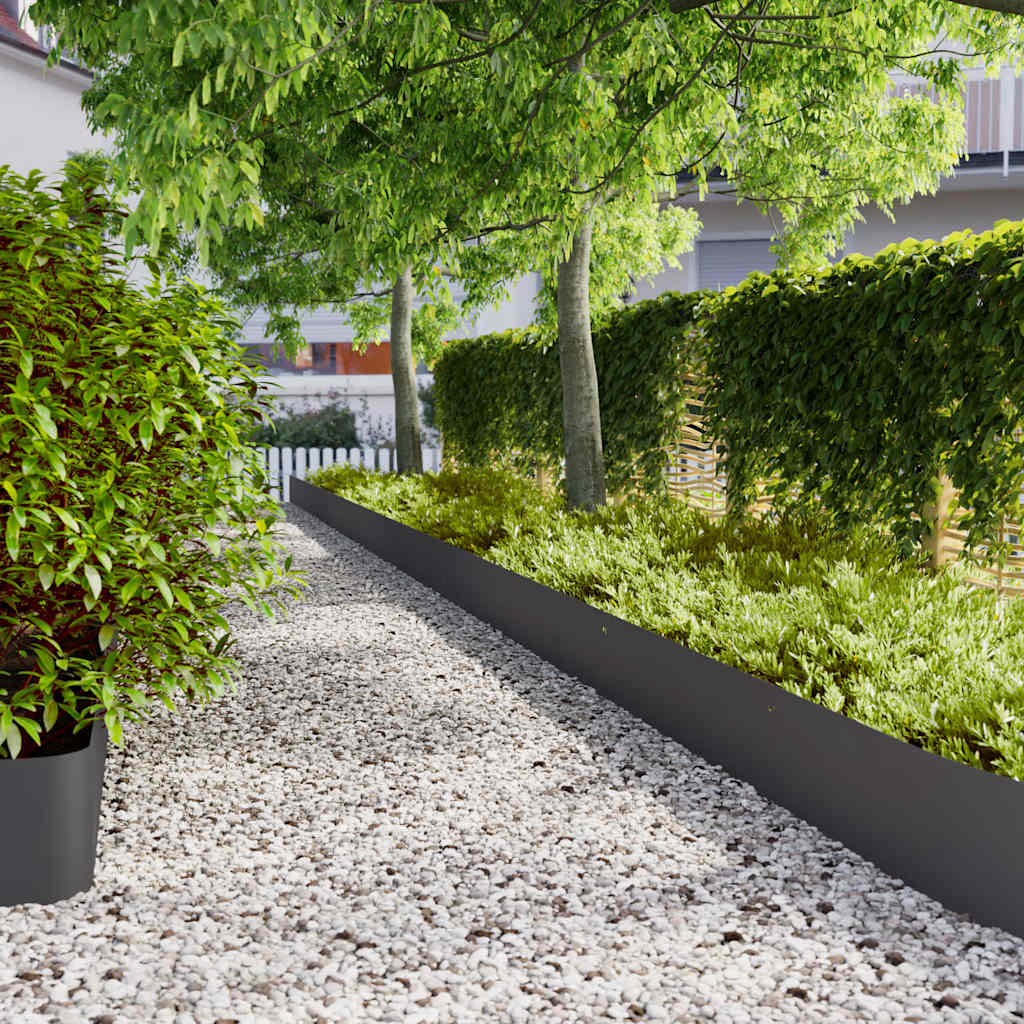 Vidaxl gazonranden 20 st 25x103 cm koudgewalst staal zwart
