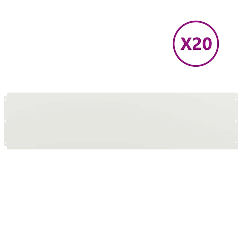 Vidaxl gazonrand 20 st 25 x 103 cm koudgewalst staal wit