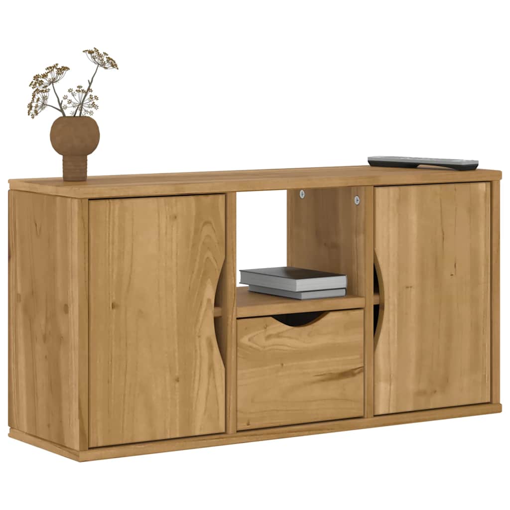 Vidaxl tv-meubel met lade odda 79x24x40 cm massief grenenhout