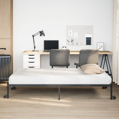 Vidaxl bedframe zonder matras opvouwbaar 75x190 cm staal zwart