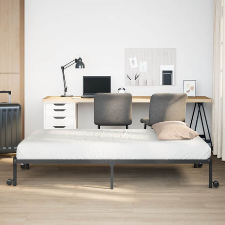 Vidaxl bedframe zonder matras opvouwbaar 107x203 cm staal zwart