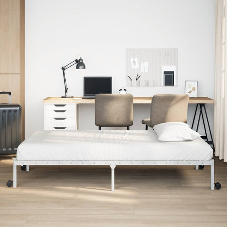 Vidaxl bedframe zonder matras opvouwbaar 75x190 cm staal wit