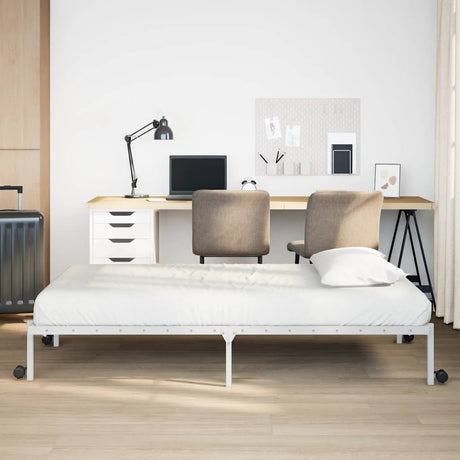 Vidaxl bedframe zonder matras opvouwbaar 90x190 cm staal wit