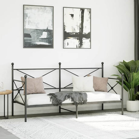 Vidaxl slaapbank zonder matras 80x200 cm staal zwart