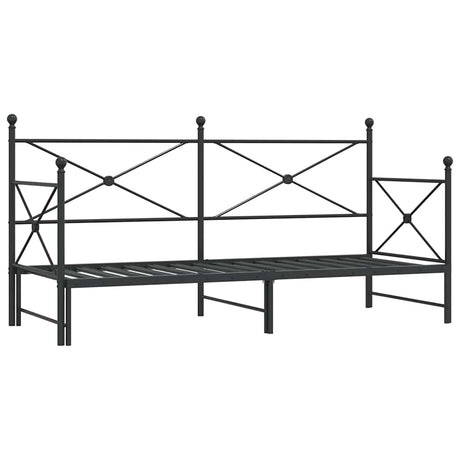 Vidaxl slaapbank met onderschuifbed zonder matras 90x200cm staal zwart