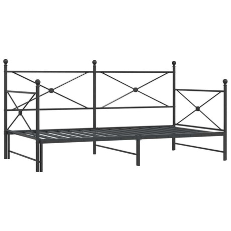 Vidaxl slaapbank onderschuifbed zonder matras 100x200 cm staal zwart