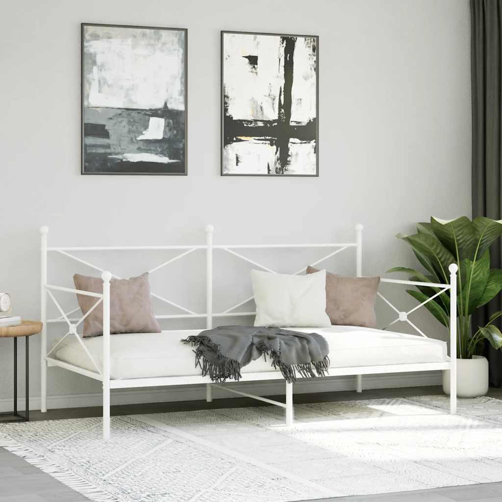 Vidaxl slaapbank zonder matras 107x203 cm staal wit