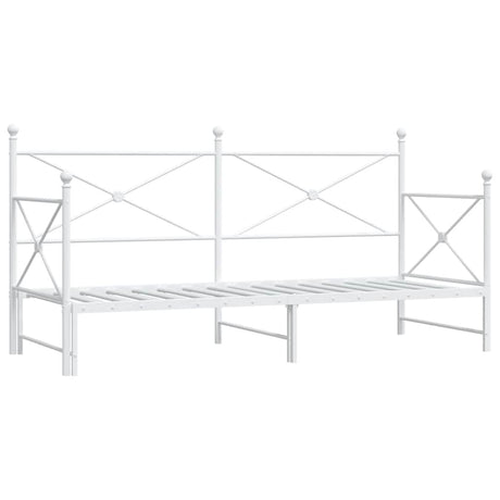 Vidaxl slaapbank met onderschuifbed zonder matras 90x200 cm staal wit