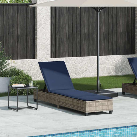 Vidaxl ligstoel met kussens grijs 55x200x25,5cm polyrotan