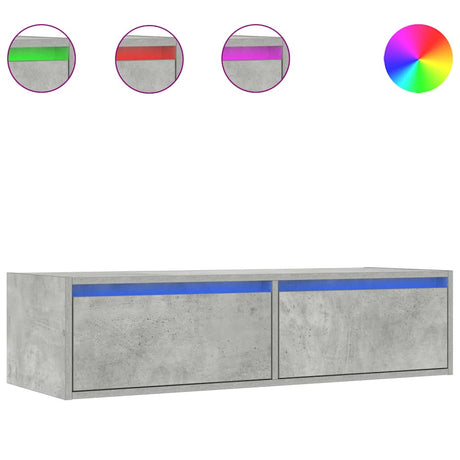 Vidaxl tv-meubel met led-verlichting 100x35,5x25 cm betongrijs