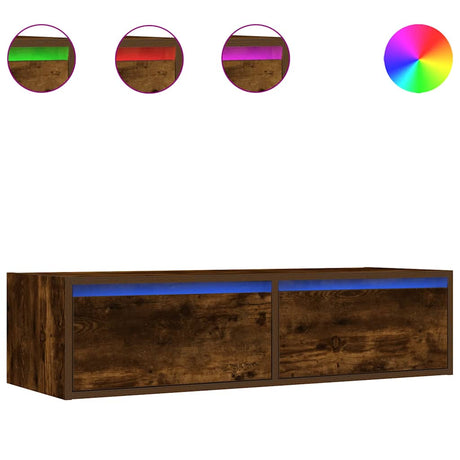 Vidaxl tv-meubel met led-verlichting 100x35,5x25 cm gerookt eikenkleur
