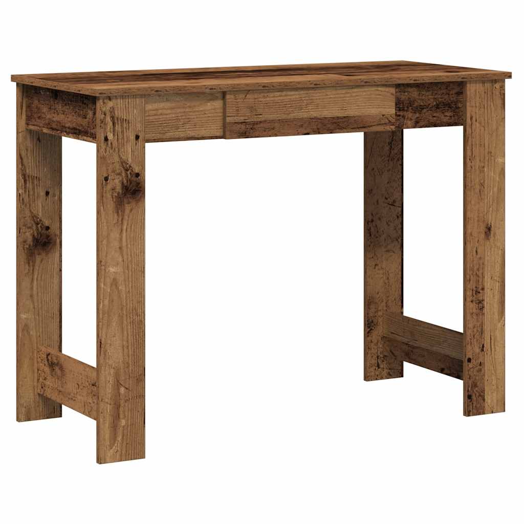 Vidaxl bureau 100x45x75 cm bewerkt hout oud houtkleurig