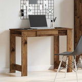 Vidaxl bureau 100x45x75 cm bewerkt hout oud houtkleurig