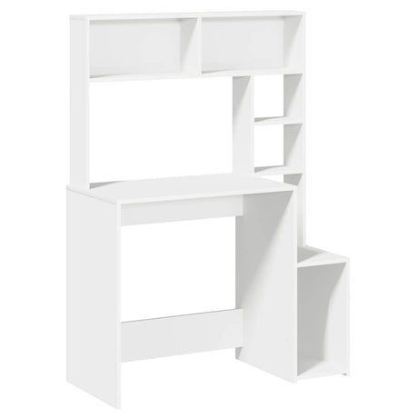 Vidaxl bureau met schappen 100x45x140 cm bewerkt hout wit