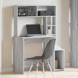 Vidaxl bureau met schappen 100x45x140 cm bewerkt hout grijs sonoma