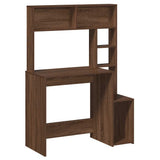 Vidaxl bureau met schappen 100x45x140 cm bewerkt hout bruineikenkleur
