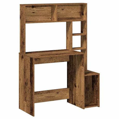 Vidaxl bureau met schappen 100x45x140 cm bewerkt hout oud houtkleurig