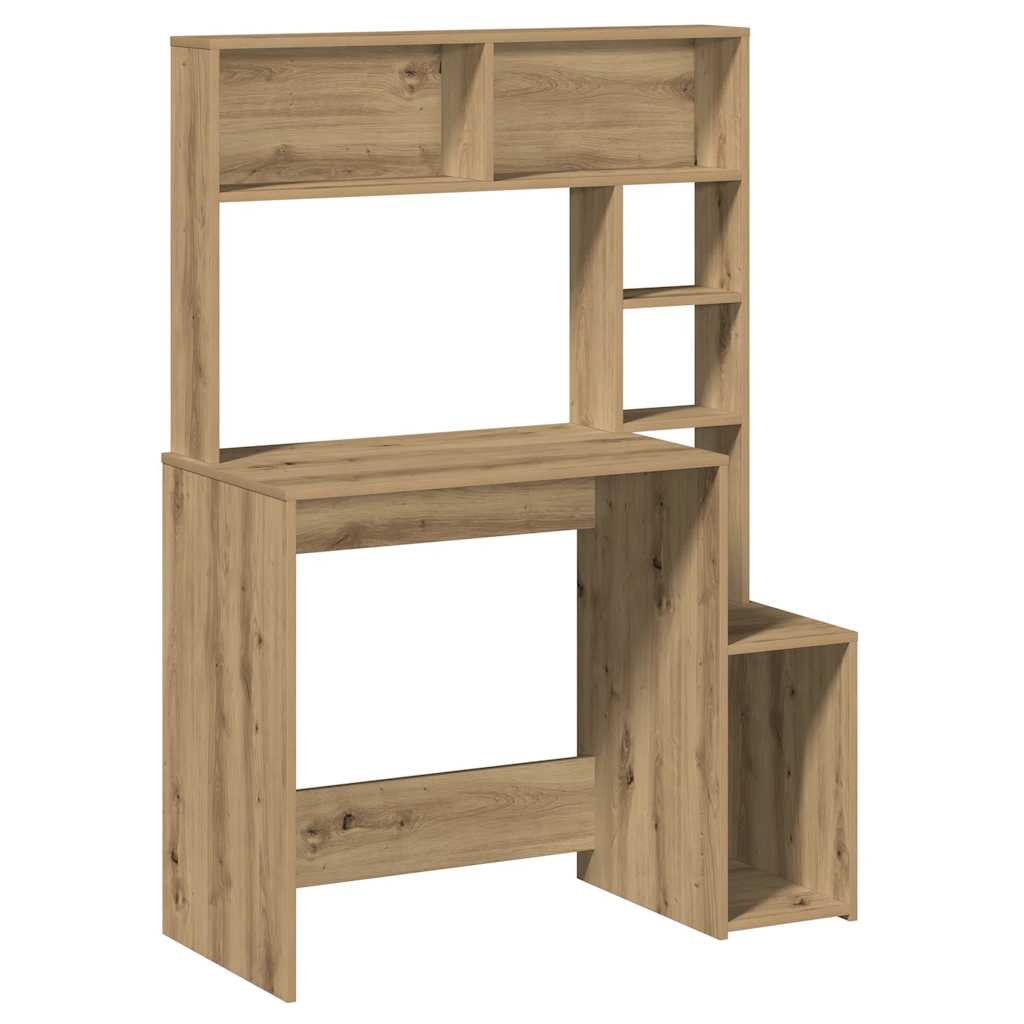 Vidaxl bureau met schappen 100x45x140 cm bewerkt hout artisanaal eiken