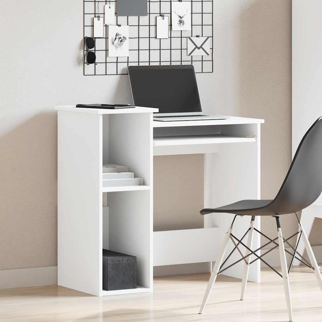 Vidaxl bureau met schappen 84x40x78 cm bewerkt hout wit