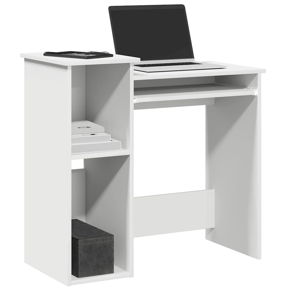 Vidaxl bureau met schappen 84x40x78 cm bewerkt hout wit