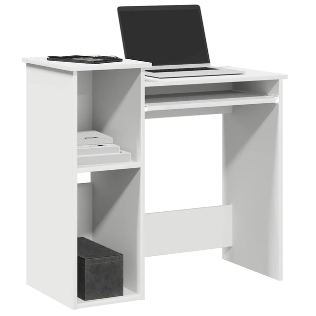 Vidaxl bureau met schappen 84x40x78 cm bewerkt hout wit