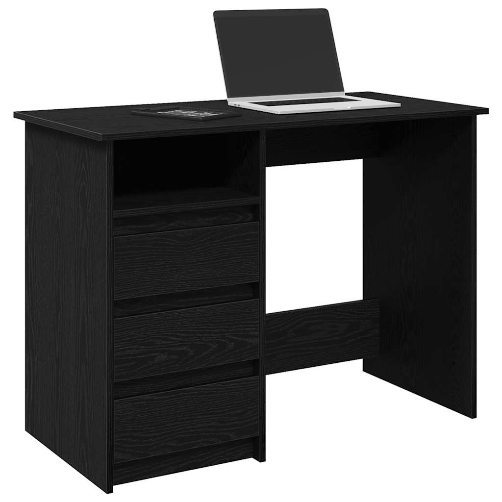 Vidaxl bureau 102x50x75 cm bewerkt hout zwart