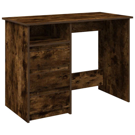 Vidaxl bureau 102x50x75 cm bewerkt hout gerookt eikenkleurig