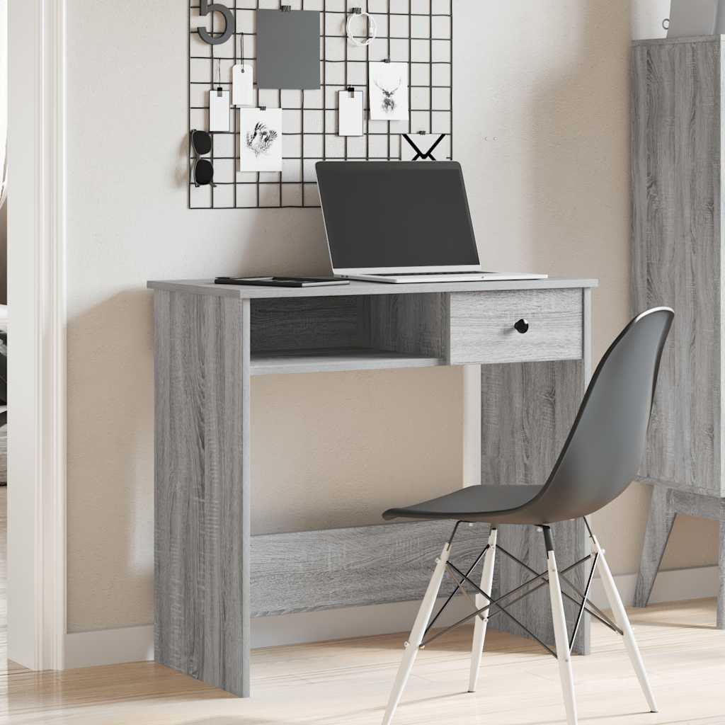 Vidaxl bureau 80x40x75 cm bewerkt hout grijs sonoma eikenkleurig