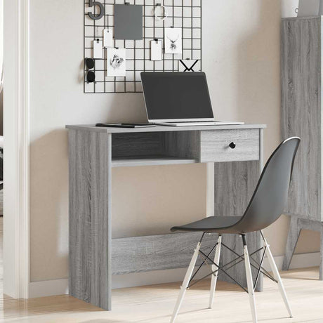 Vidaxl bureau 80x40x75 cm bewerkt hout grijs sonoma eikenkleurig