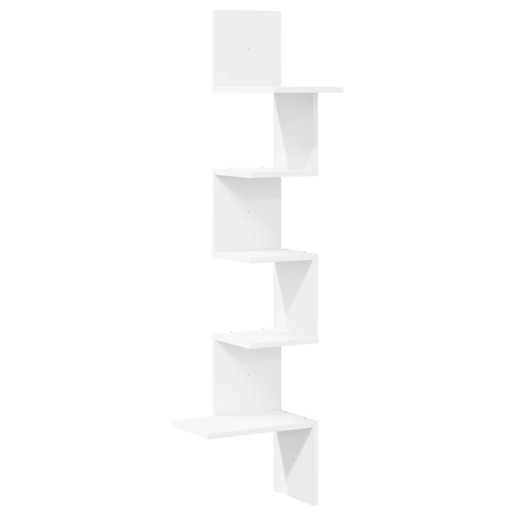 Vidaxl hoekwandschap 32x32x127,5 cm bewerkt hout wit