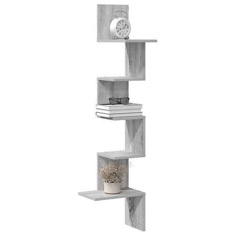 Vidaxl hoekwandschap 32x32x127,5 cm bewerkt hout grijs sonoma eiken