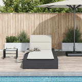 Vidaxl ligbed met zwevend kussen poly rattan zwart