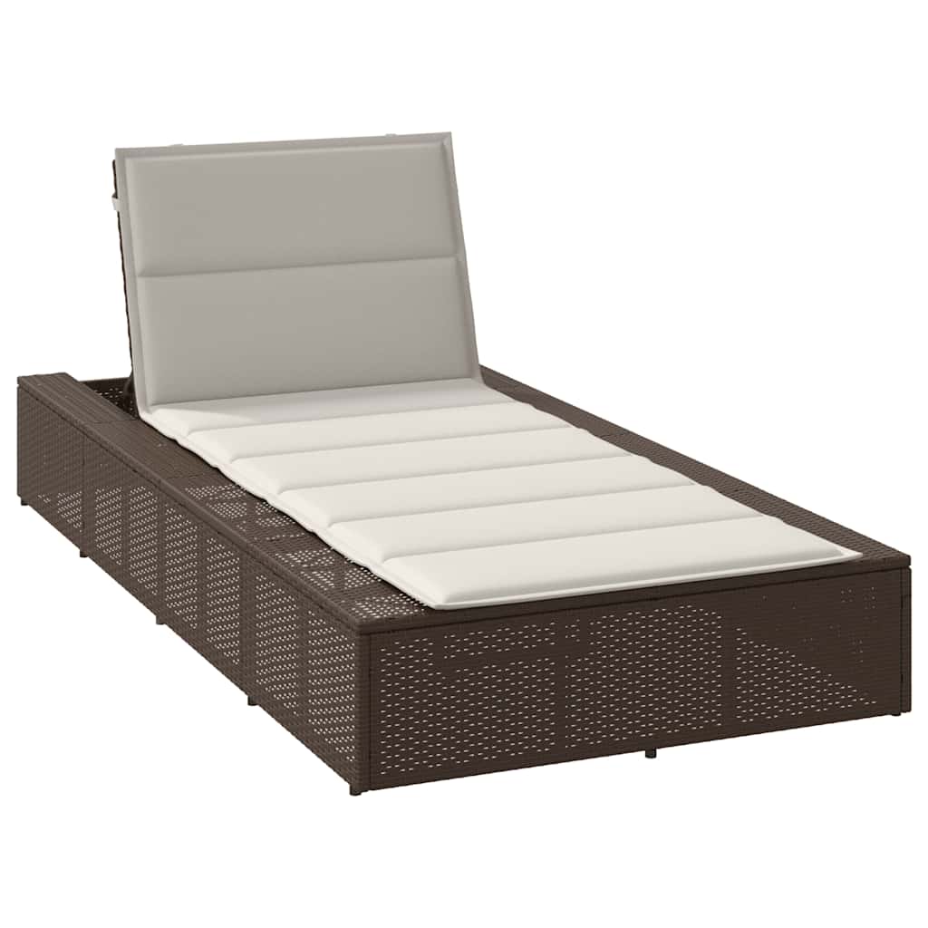 Vidaxl ligbed met zwevend kussen poly rattan bruin