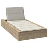 Vidaxl ligbed met zwevend kussen poly rattan beige