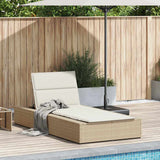 Vidaxl ligbed met zwevend kussen poly rattan beige