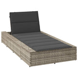 Vidaxl ligbed met zwevend kussen poly rattan lichtgrijs