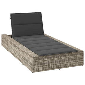 Vidaxl ligbed met zwevend kussen poly rattan lichtgrijs