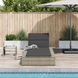 Vidaxl ligbed met zwevend kussen poly rattan lichtgrijs