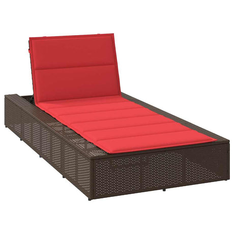 Vidaxl ligbed met zwevend kussen poly rattan bruin