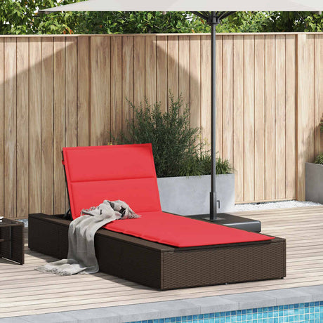 Vidaxl ligbed met zwevend kussen poly rattan bruin