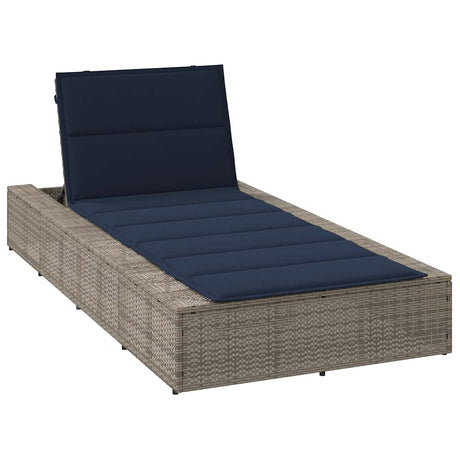 Vidaxl ligbed met zwevend kussen poly rattan grijs