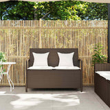 Vidaxl tuinbank met kussen poly rattan bruin