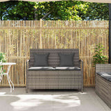 Vidaxl tuinbank met kussen poly rattan grijs