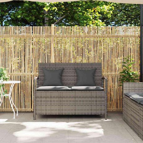Vidaxl tuinbank met kussen poly rattan grijs