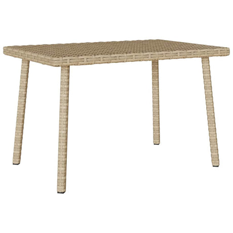Vidaxl tuin salontafel rechthoekig 60x40x37 cm poly rattan beige