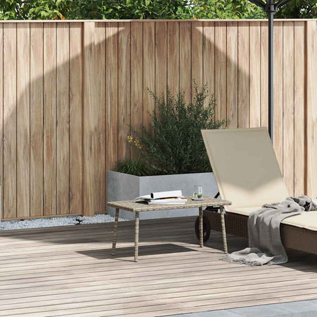 Vidaxl tuin salontafel rechthoekig 80x40x37 cm poly rattan lichtgrijs