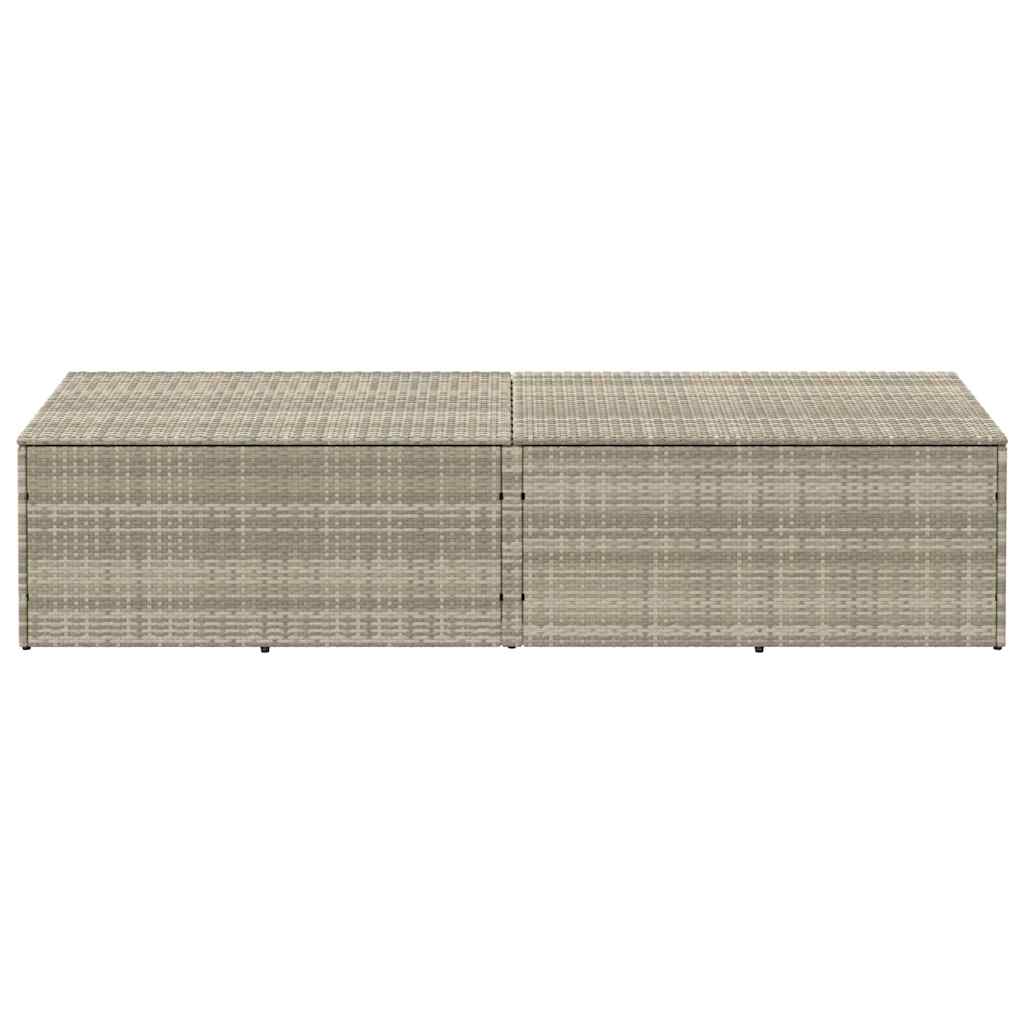 Vidaxl tuinbox 220x50x58 cm poly rattan lichtgrijs